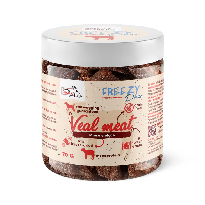 SYTA MICHA 100% liofilizowane mięso cielęce dla psa FREEZY Pure 70g